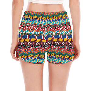 Afro African Ethnic Pattern Print Women's Split Running Shorts