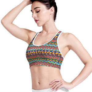 Afro African Ethnic Pattern Print Women's Sports Bra