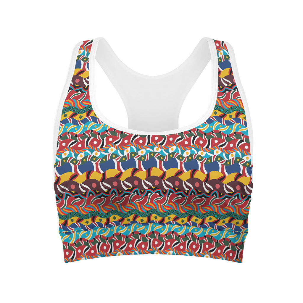 Afro African Ethnic Pattern Print Women's Sports Bra