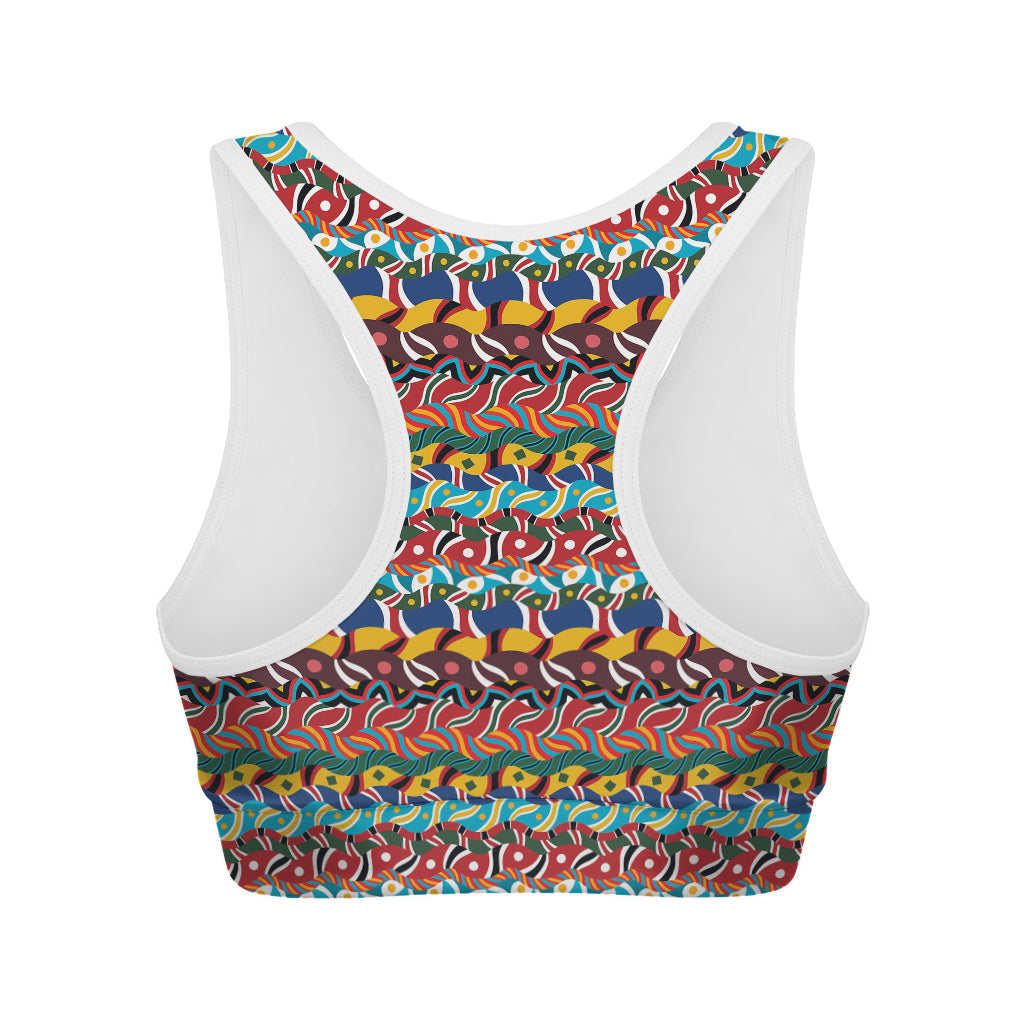 Afro African Ethnic Pattern Print Women's Sports Bra