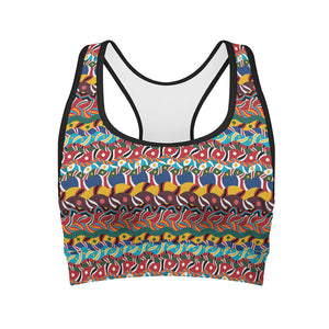 Afro African Ethnic Pattern Print Women's Sports Bra