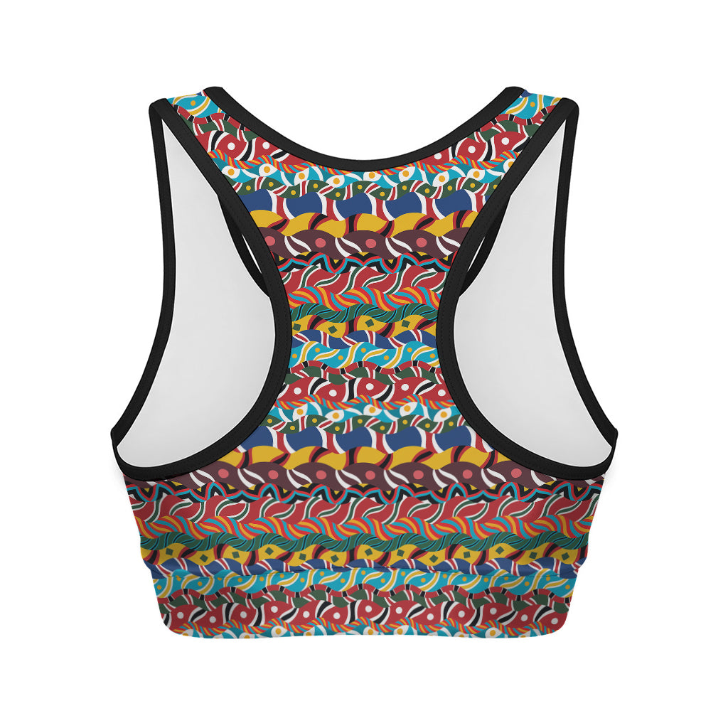 Afro African Ethnic Pattern Print Women's Sports Bra