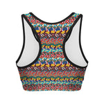 Afro African Ethnic Pattern Print Women's Sports Bra