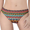 Afro African Ethnic Pattern Print Women's Thong