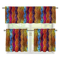 Afro Ethnic Inspired Print 3 Piece Kitchen Curtains