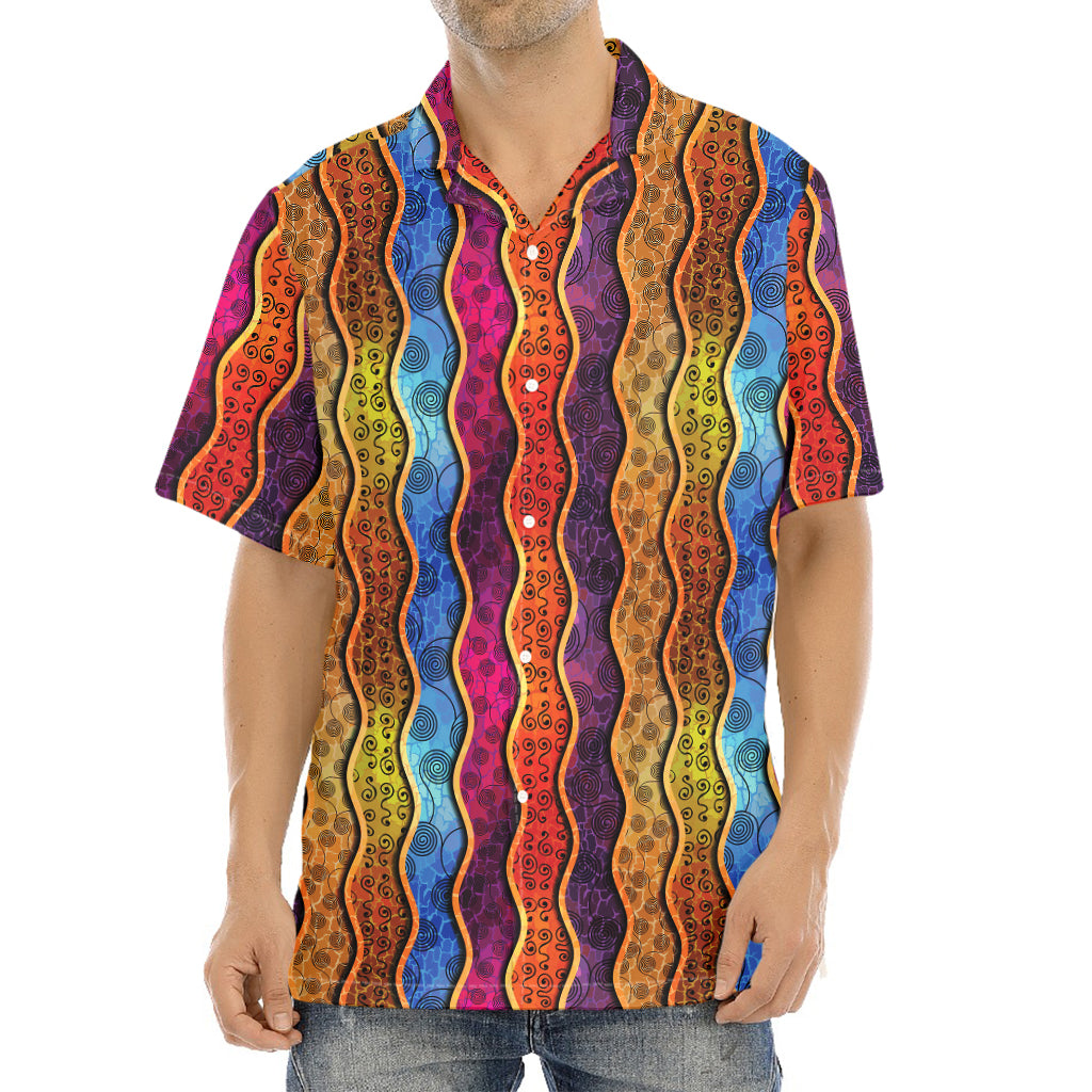 Afro Ethnic Inspired Print Aloha Shirt