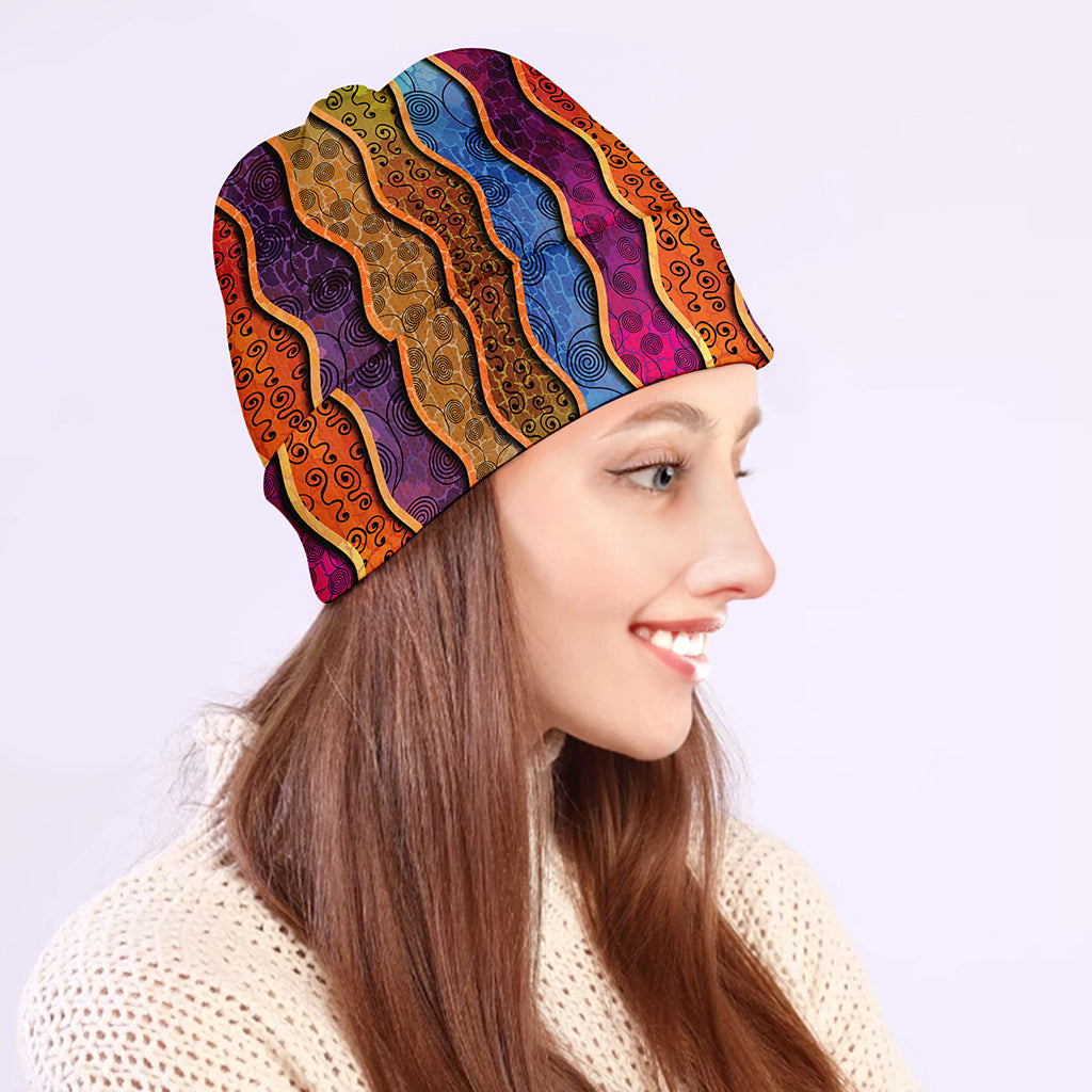 Afro Ethnic Inspired Print Beanie