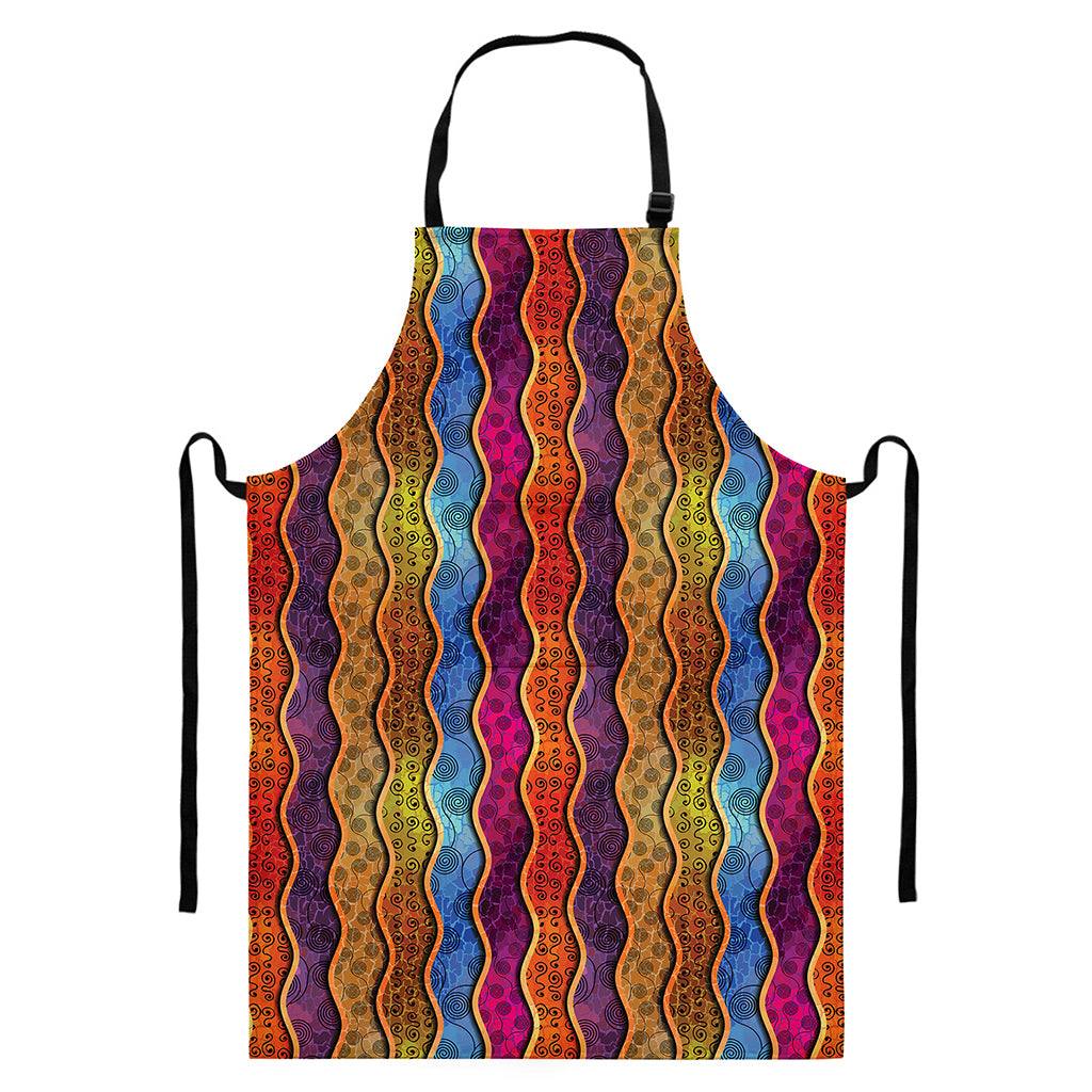 Afro Ethnic Inspired Print Bib Apron With Pocket