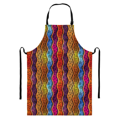 Afro Ethnic Inspired Print Bib Apron With Pocket