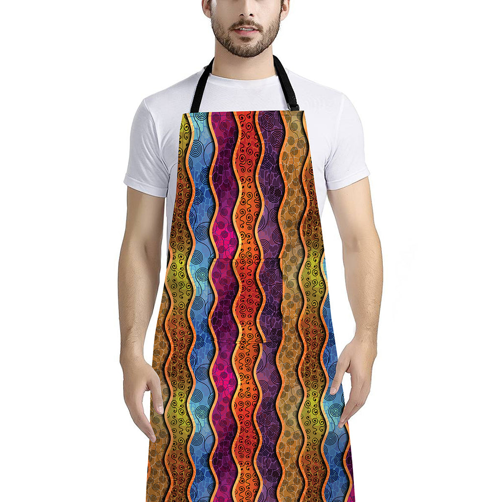 Afro Ethnic Inspired Print Bib Apron With Pocket
