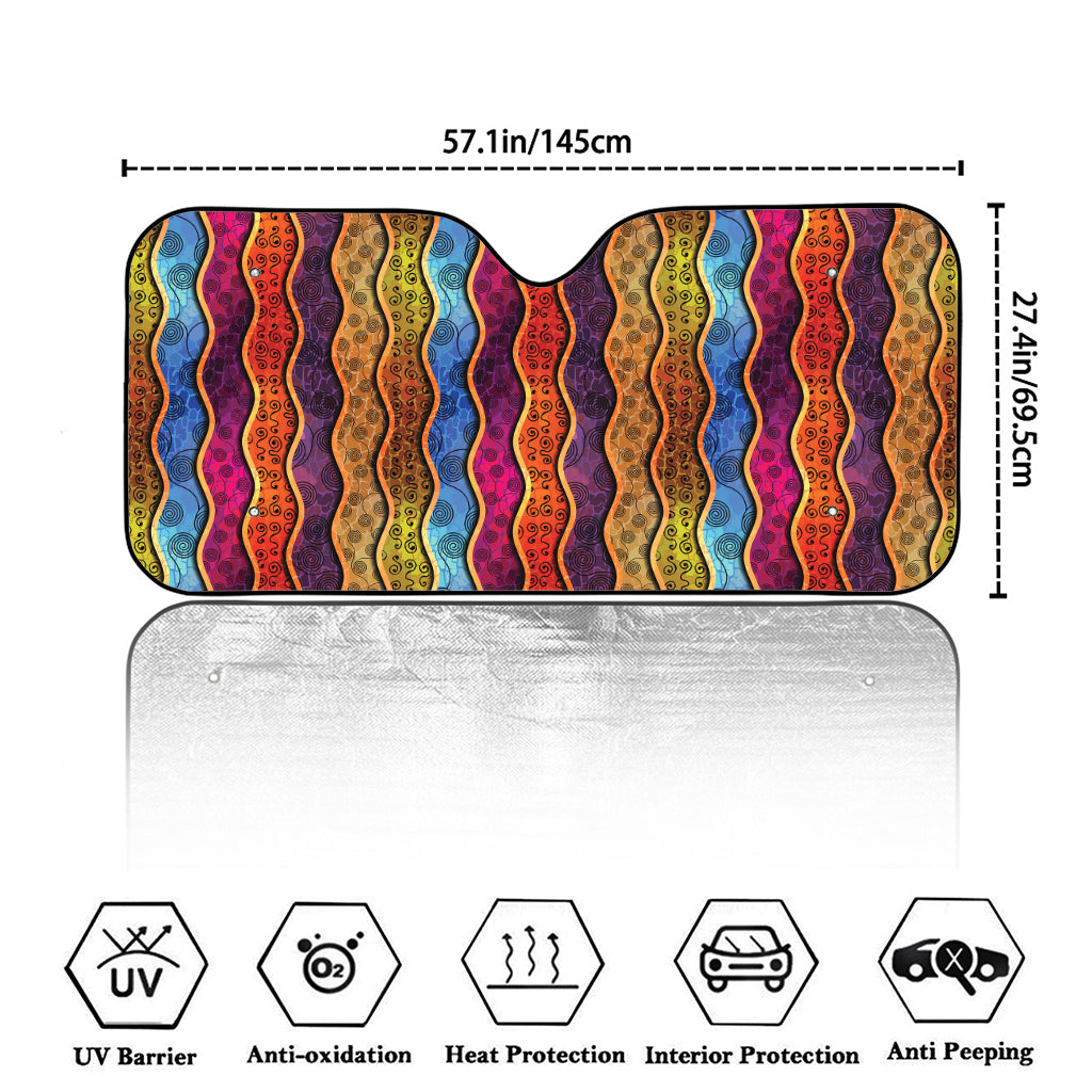 Afro Ethnic Inspired Print Car Windshield Sun Shade