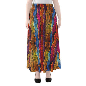 Afro Ethnic Inspired Print Chiffon Maxi Skirt