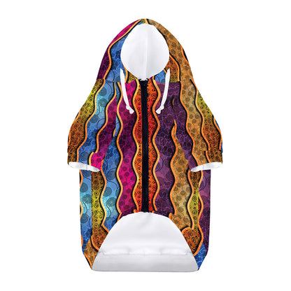 Afro Ethnic Inspired Print Dog Zip Up Hoodie
