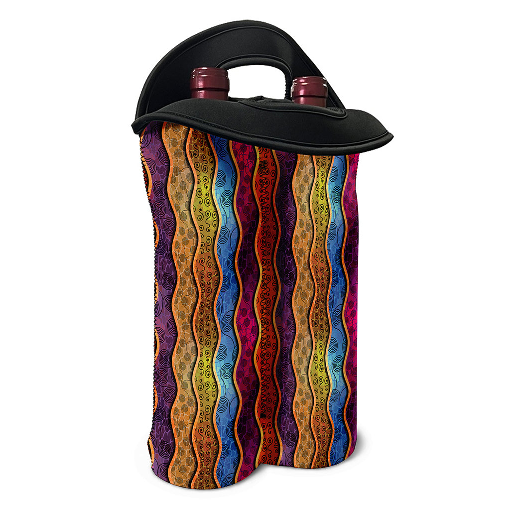 Afro Ethnic Inspired Print Double Neoprene Wine Tote