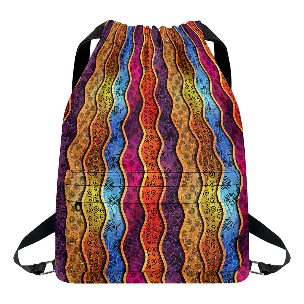 Afro Ethnic Inspired Print Drawstring Backpack