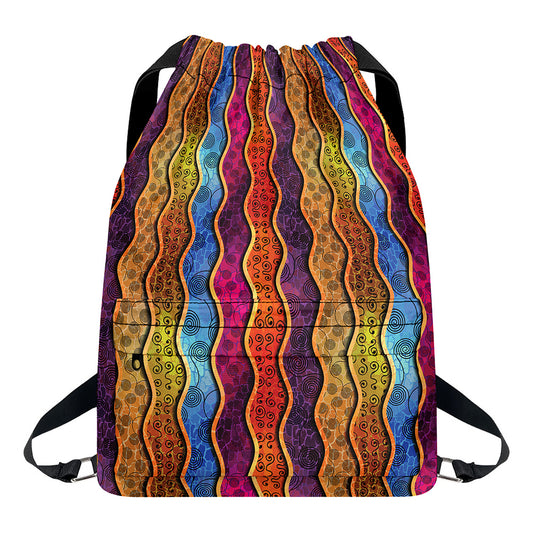 Afro Ethnic Inspired Print Drawstring Backpack