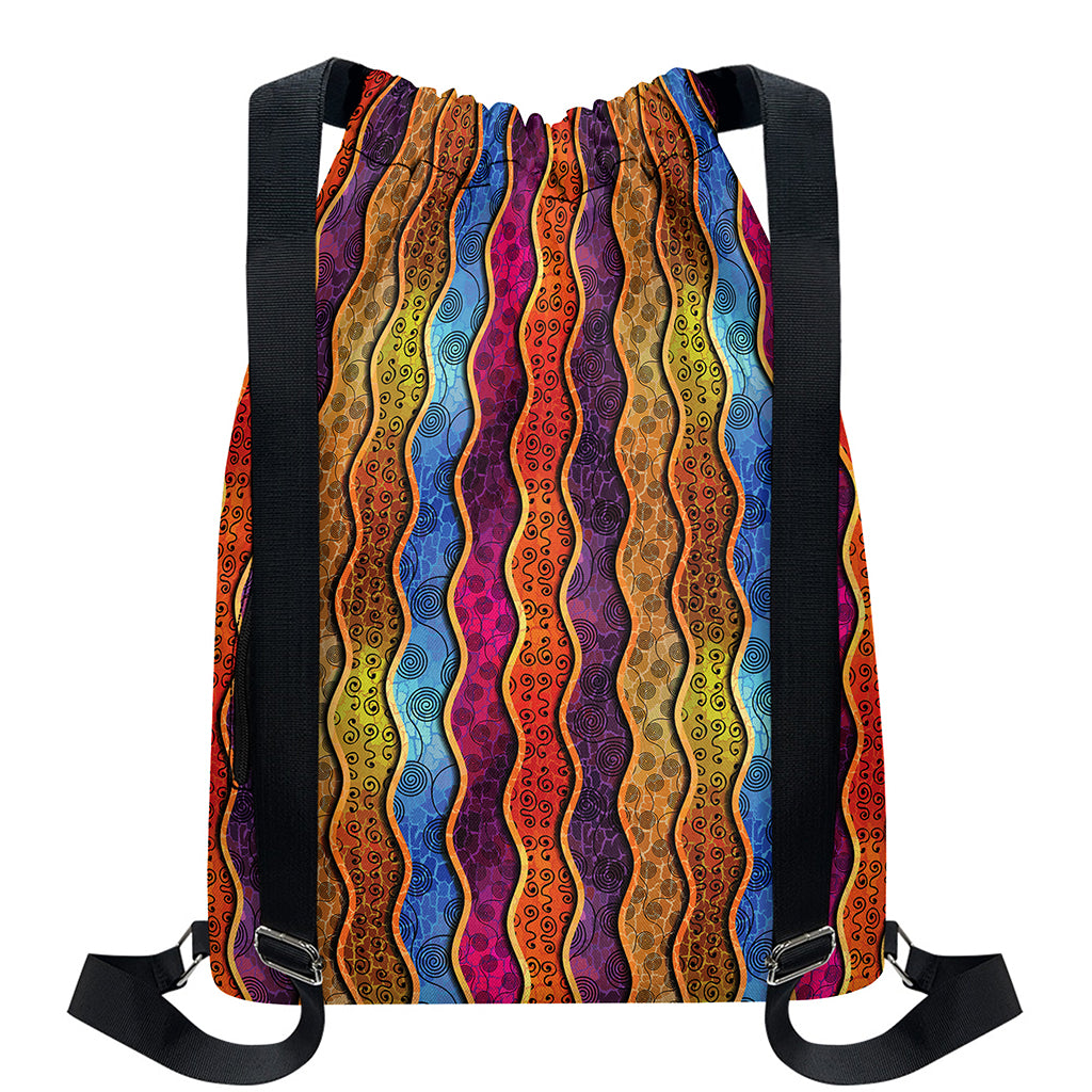Afro Ethnic Inspired Print Drawstring Backpack
