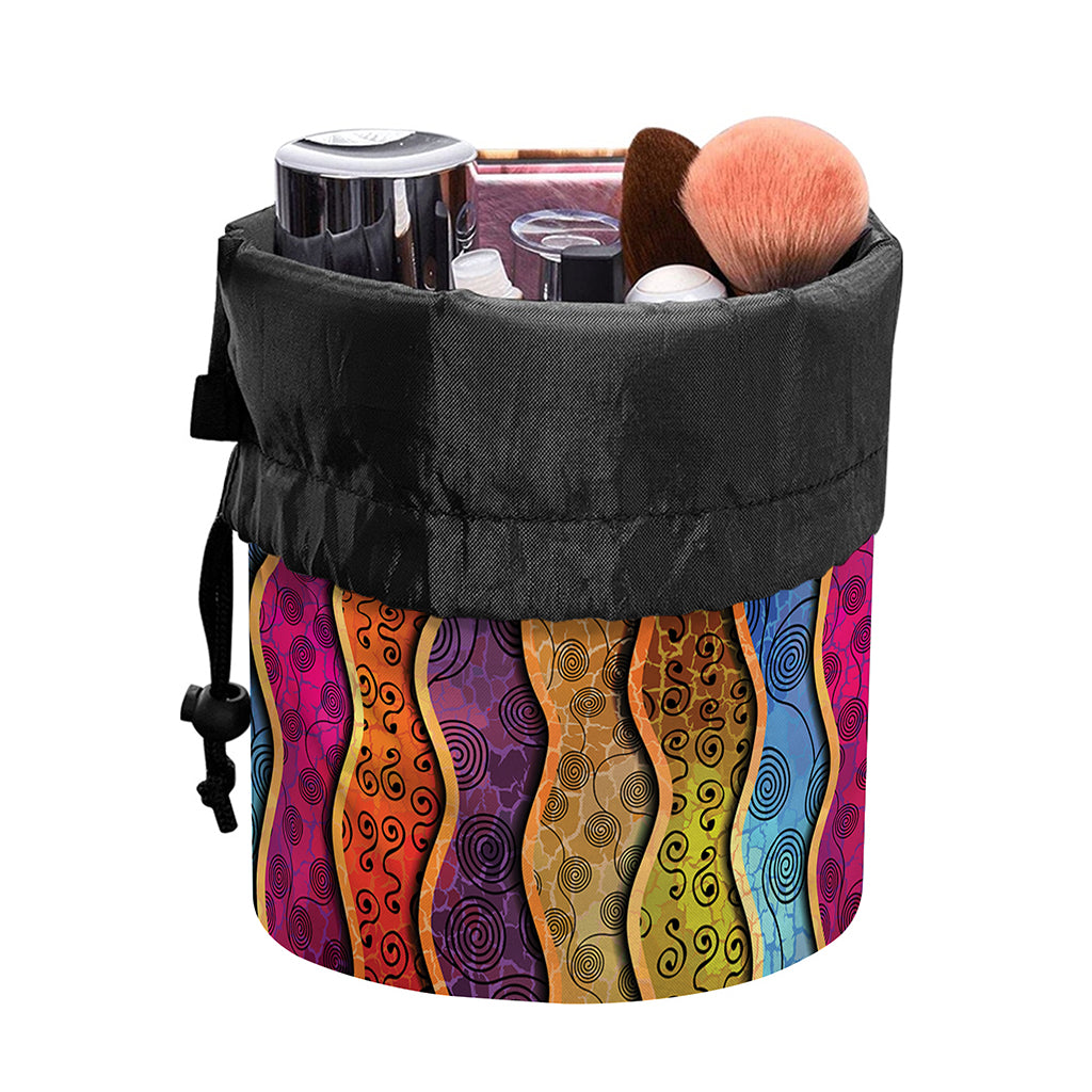Afro Ethnic Inspired Print Drawstring Makeup Bag