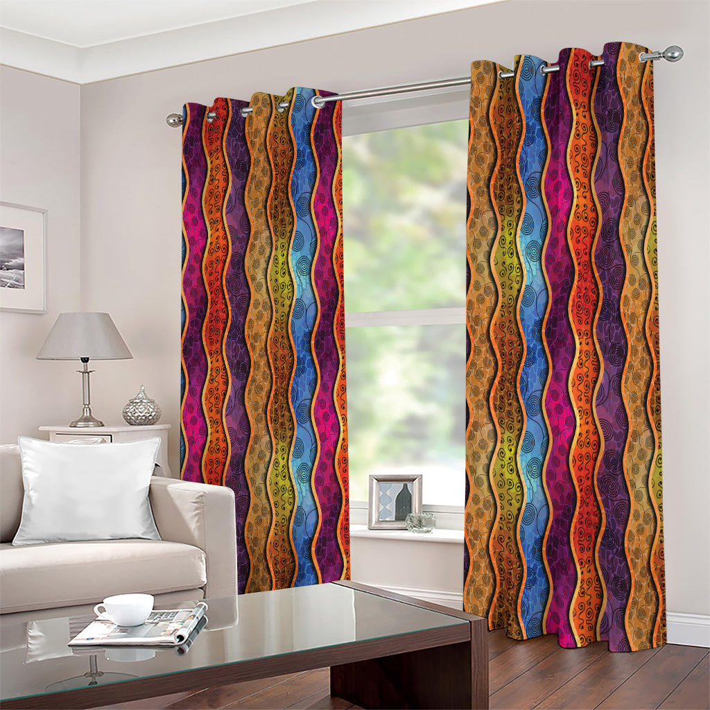 Afro Ethnic Inspired Print Extra Wide Grommet Curtains