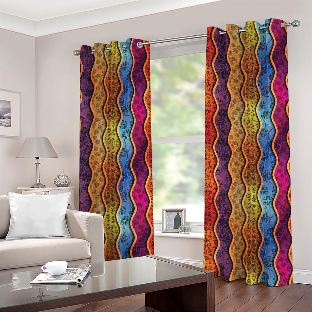 Afro Ethnic Inspired Print Grommet Curtains