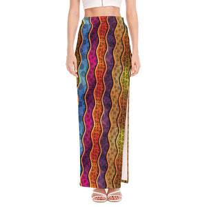 Afro Ethnic Inspired Print High Slit Maxi Skirt