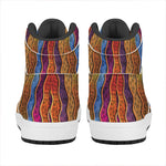 Afro Ethnic Inspired Print High Top Leather Sneakers