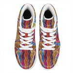 Afro Ethnic Inspired Print High Top Leather Sneakers