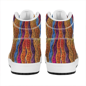 Afro Ethnic Inspired Print High Top Leather Sneakers