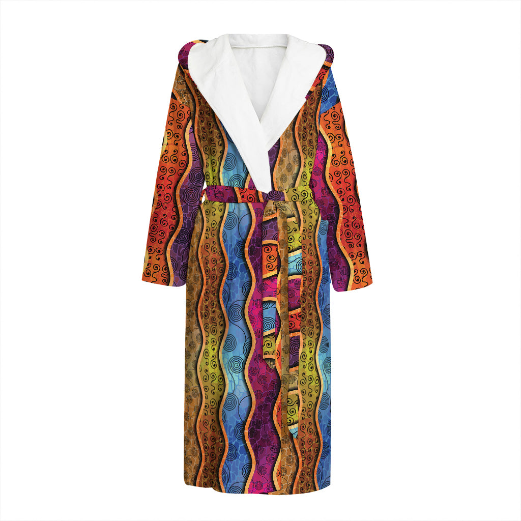 Afro Ethnic Inspired Print Hooded Bathrobe