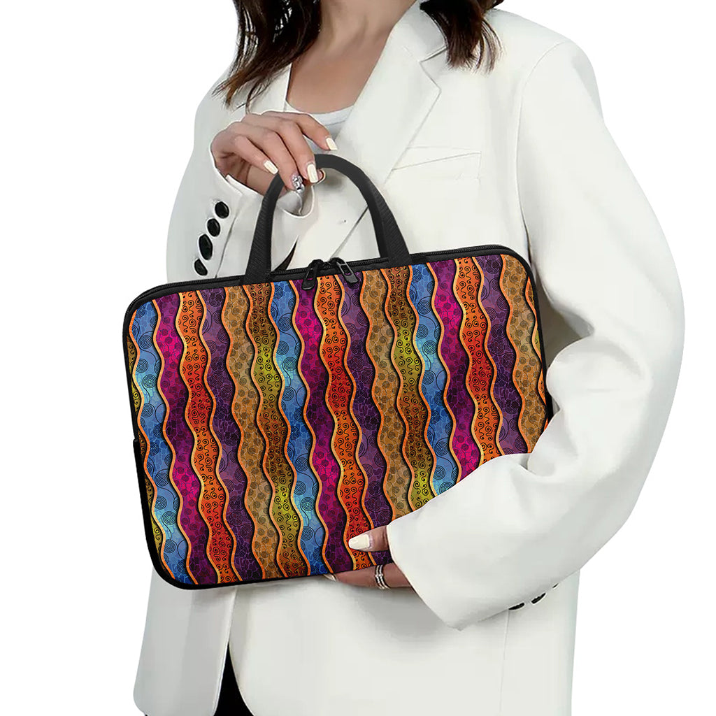 Afro Ethnic Inspired Print Laptop Sleeve With Handle