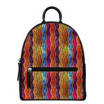 Afro Ethnic Inspired Print Leather Backpack