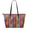 Afro Ethnic Inspired Print Leather Tote Bag