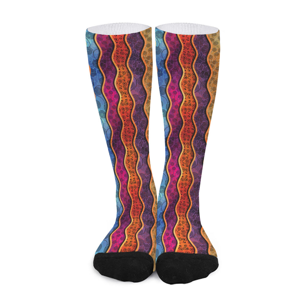 Afro Ethnic Inspired Print Long Socks