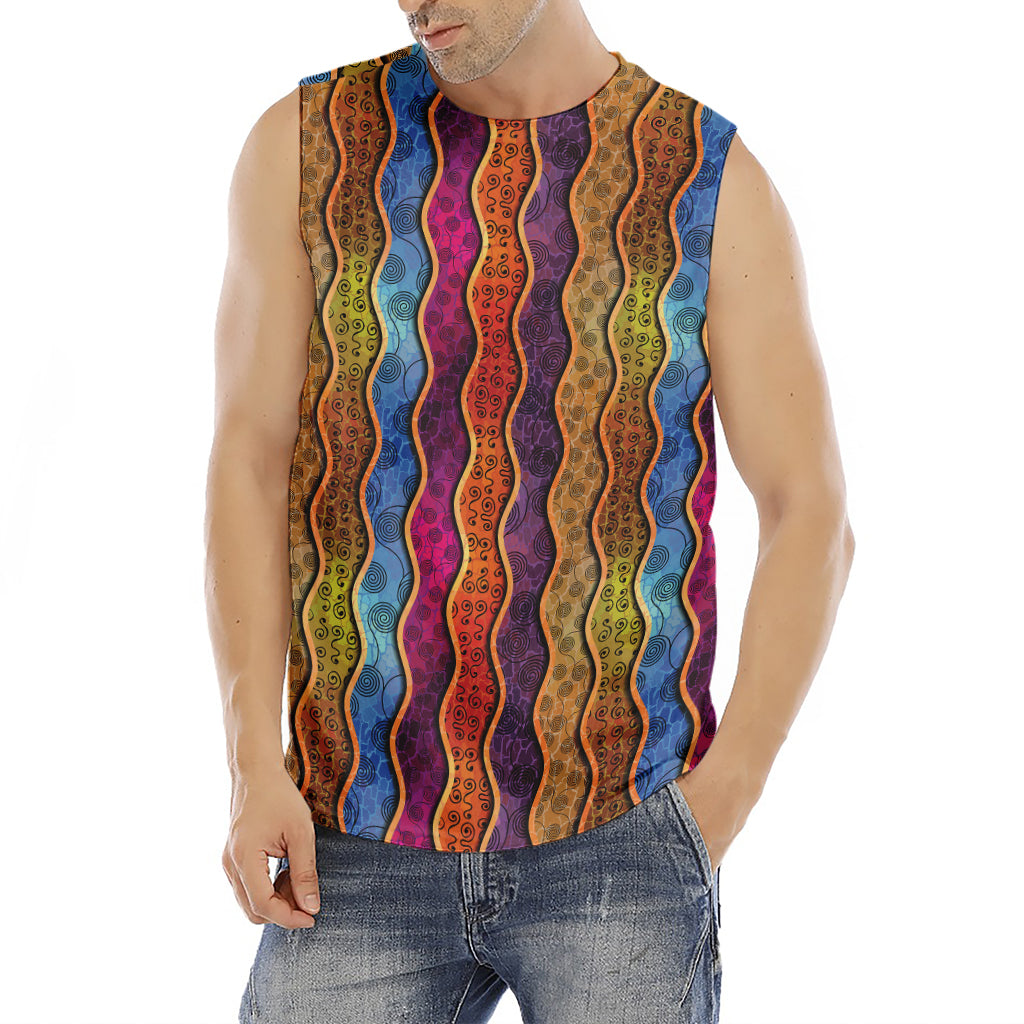 Afro Ethnic Inspired Print Men's Fitness Tank Top