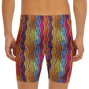 Afro Ethnic Inspired Print Men's Long Boxer Briefs