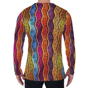 Afro Ethnic Inspired Print Men's Long Sleeve T-Shirt