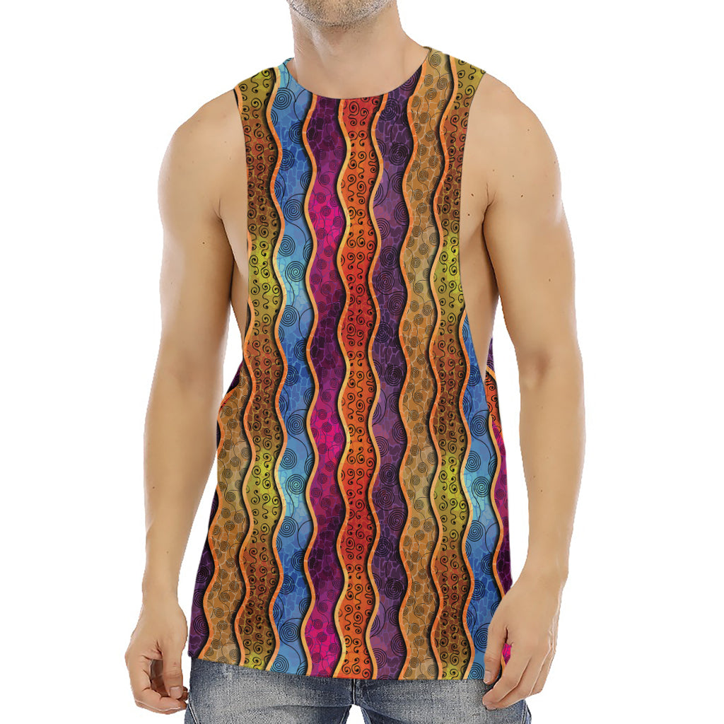 Afro Ethnic Inspired Print Men's Muscle Tank Top