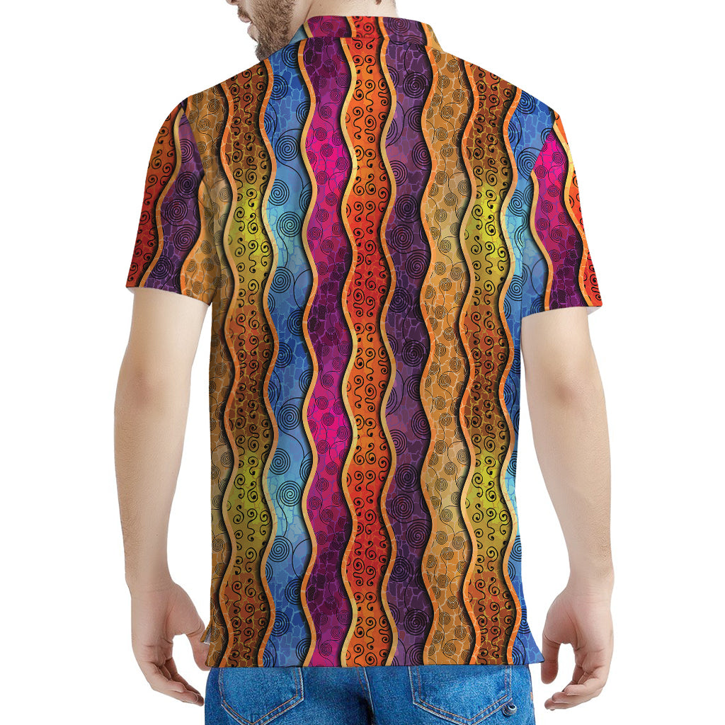 Afro Ethnic Inspired Print Men's Polo Shirt