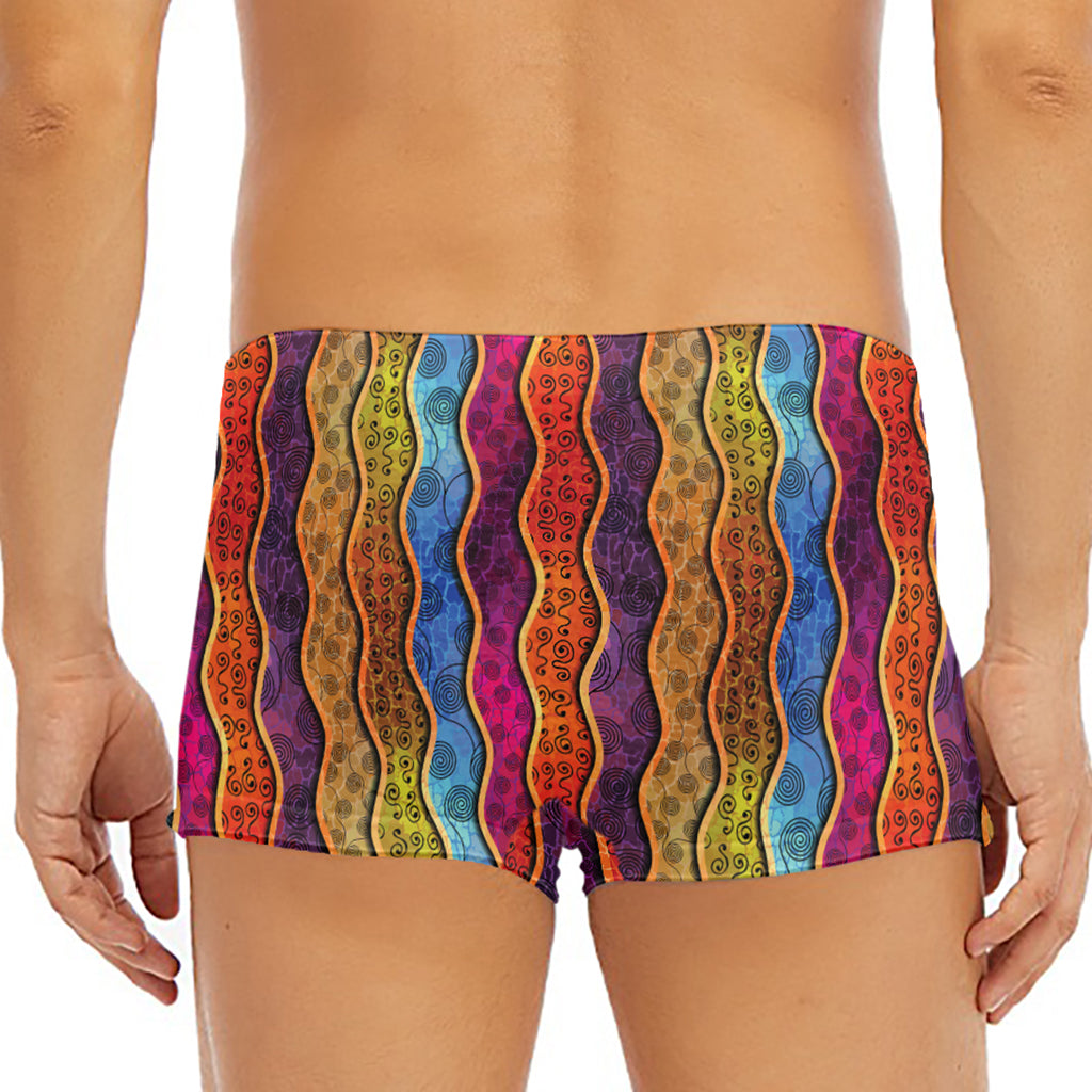 Afro Ethnic Inspired Print Men's Short Boxer Briefs