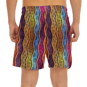 Afro Ethnic Inspired Print Men's Split Running Shorts