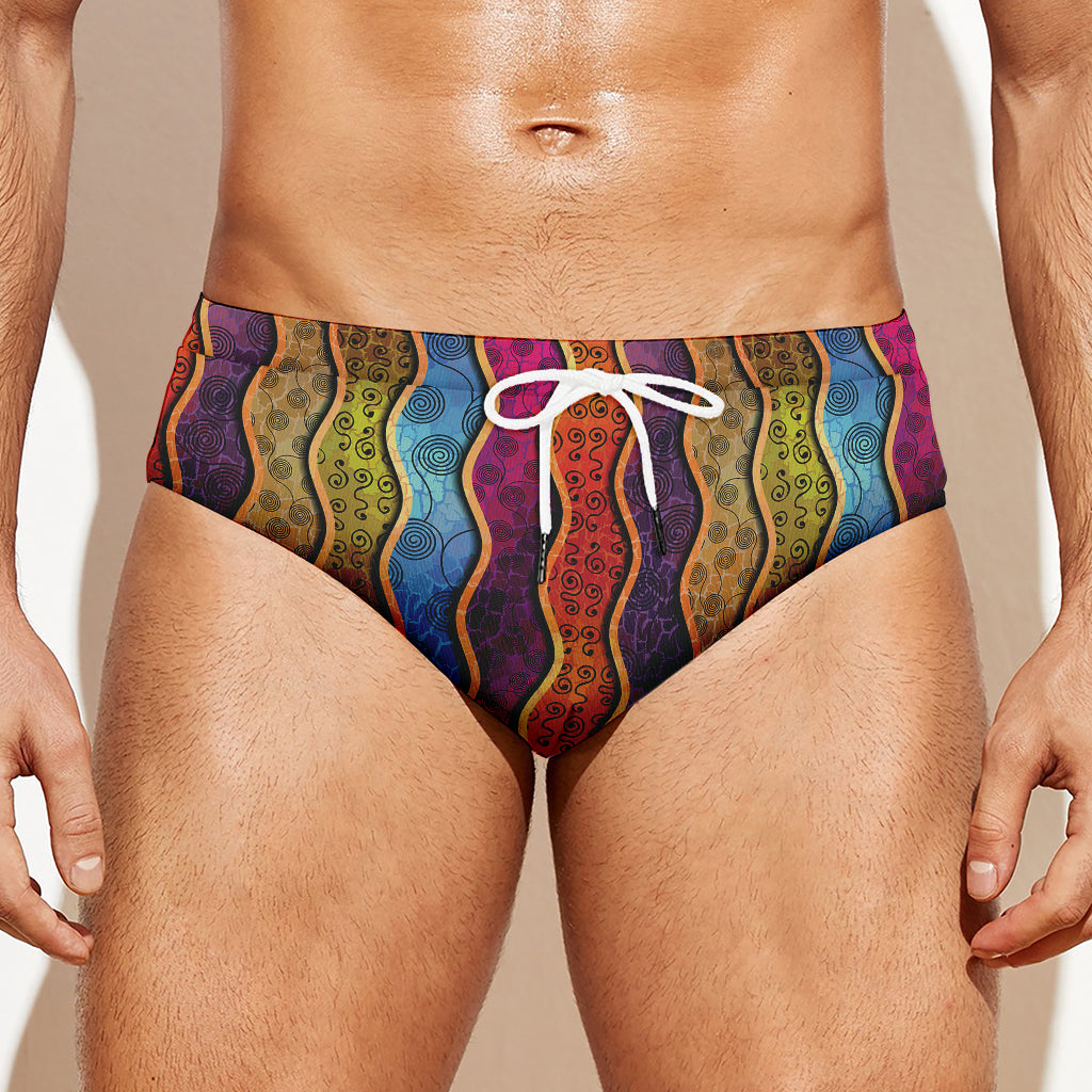 Afro Ethnic Inspired Print Men's Swim Briefs