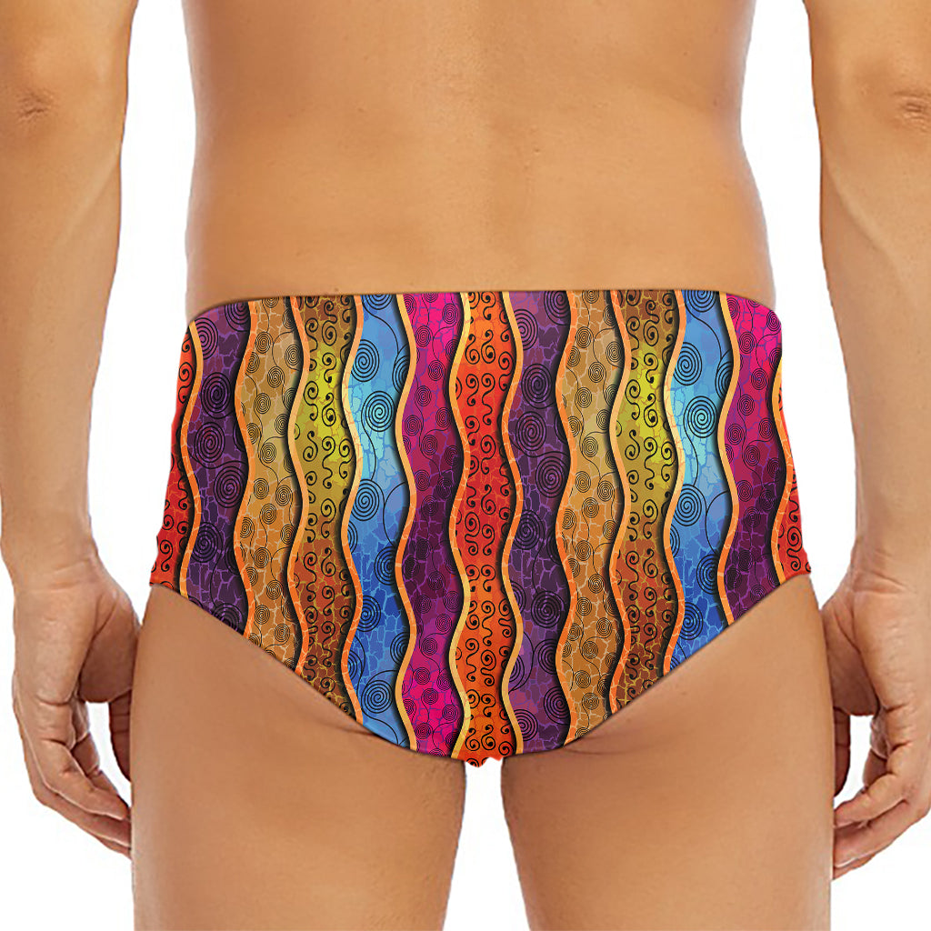 Afro Ethnic Inspired Print Men's Triangle Swim Briefs