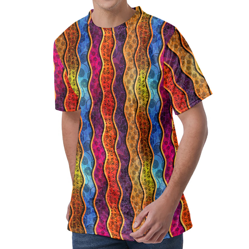 Afro Ethnic Inspired Print Men's Velvet T-Shirt