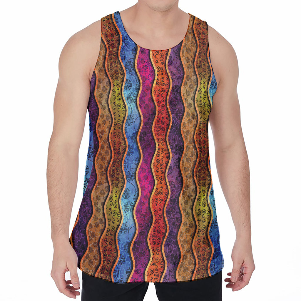 Afro Ethnic Inspired Print Men's Velvet Tank Top