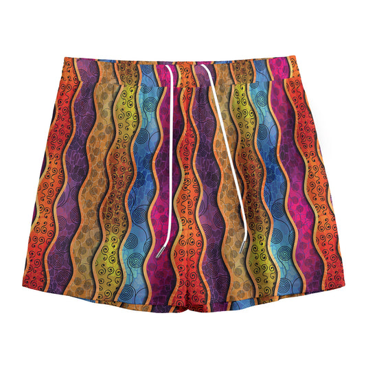 Afro Ethnic Inspired Print Mesh Shorts