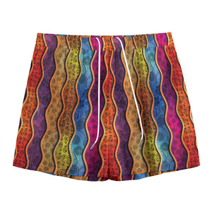 Afro Ethnic Inspired Print Mesh Shorts