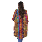 Afro Ethnic Inspired Print Open Front Beach Cover Up