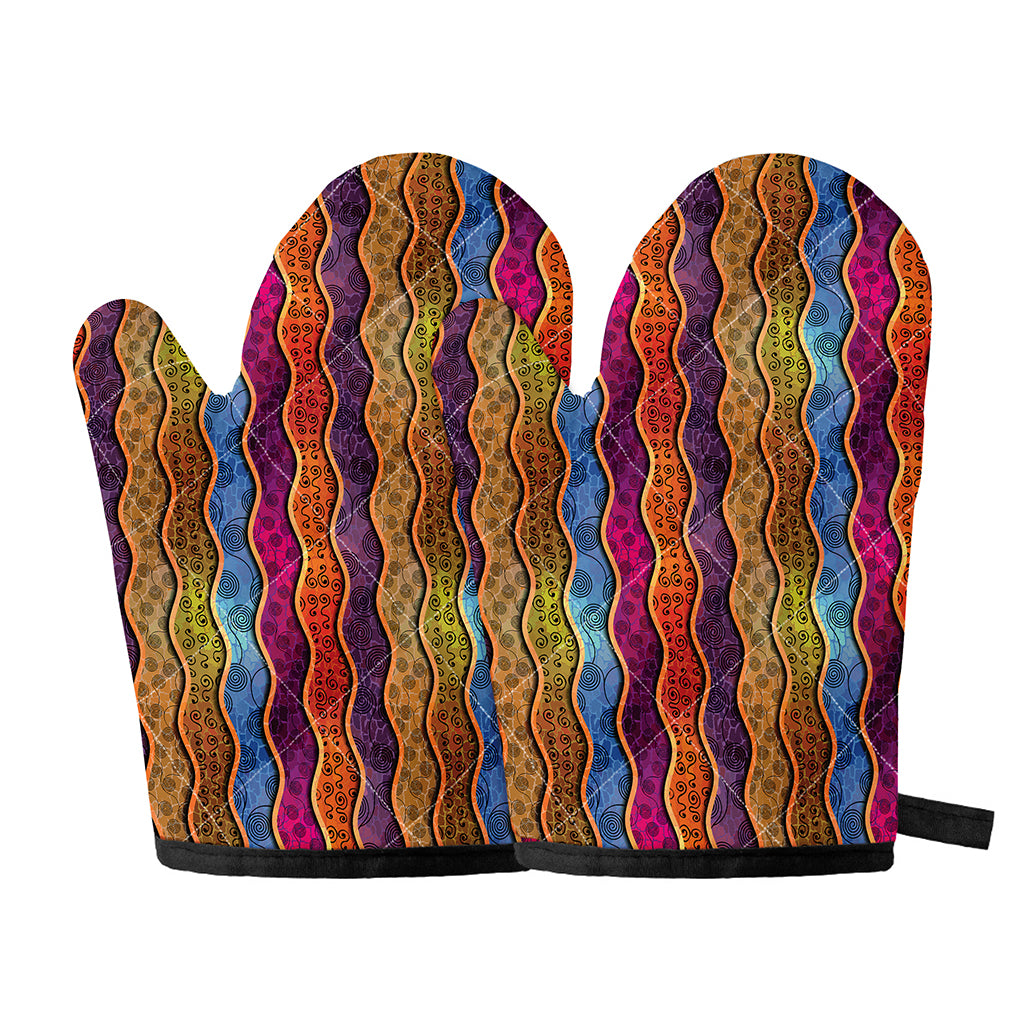 Afro Ethnic Inspired Print Oven Mitts
