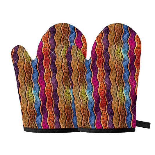 Afro Ethnic Inspired Print Oven Mitts