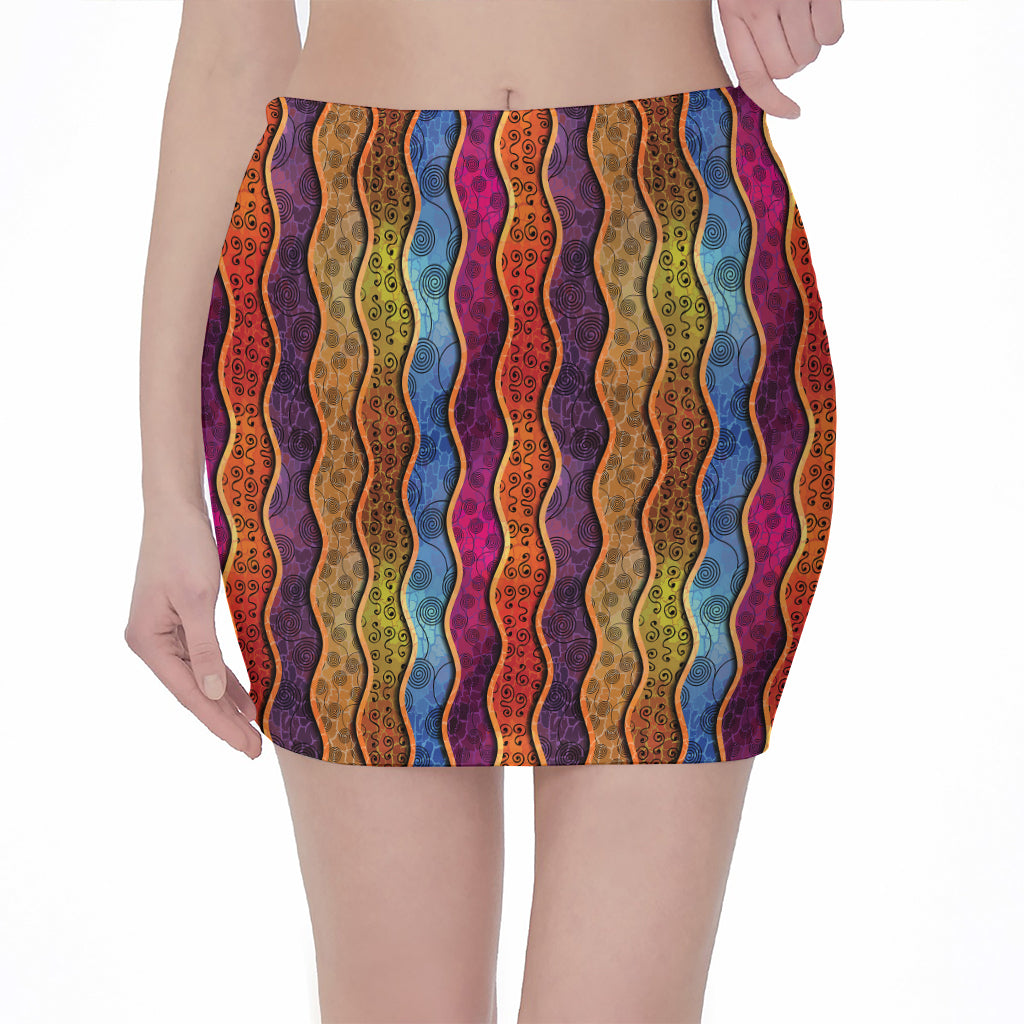 Afro Ethnic Inspired Print Pencil Mini Skirt